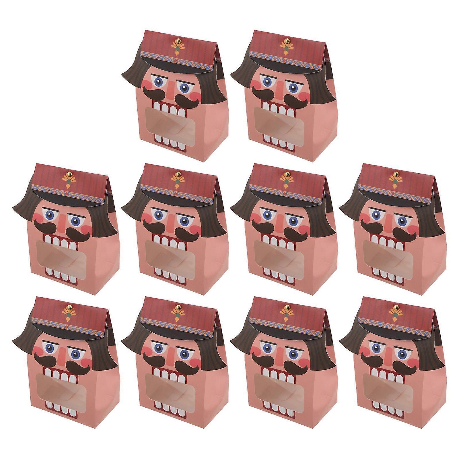 Christmas Cookie Boxes Large Nutcracker Cookie Boxes for Decoration 10Pcs
