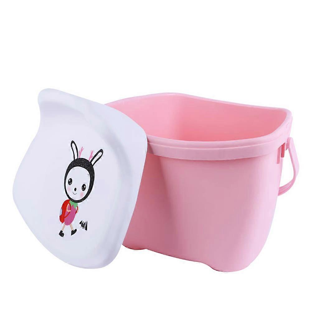 Storage Box Plastic Chair for Kids for Storage with Handle Pink