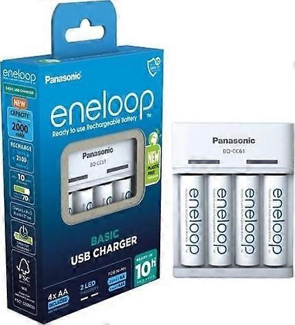 Panasonic Basic Usb Charger + 4x Aa Eneloop 2000 Mah