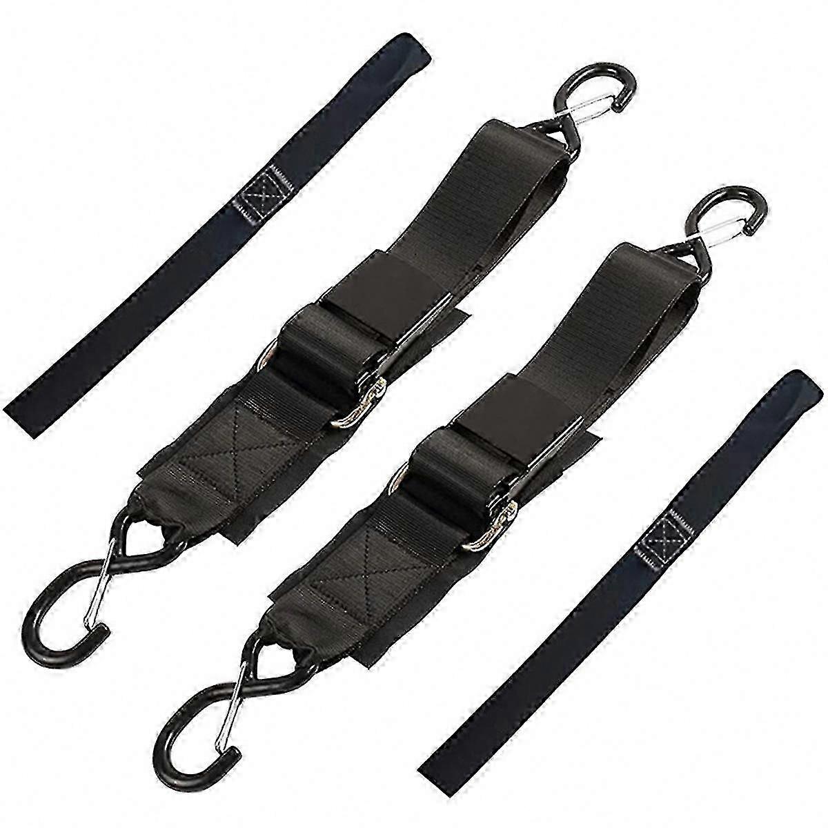 2-Pack Adjustable Transom Tie-Down Straps, 2in x 4ft with Quick Release Buckle for Boat Trailers