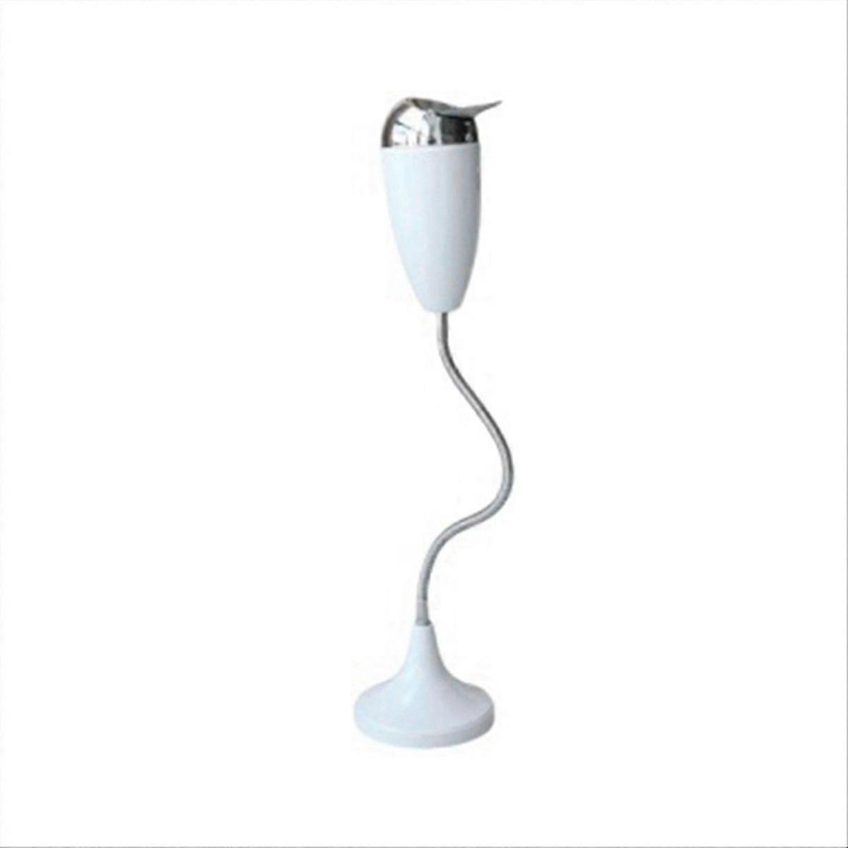 Floor Adjustable Vertical Ashtray with Lid Bendable Pipe White