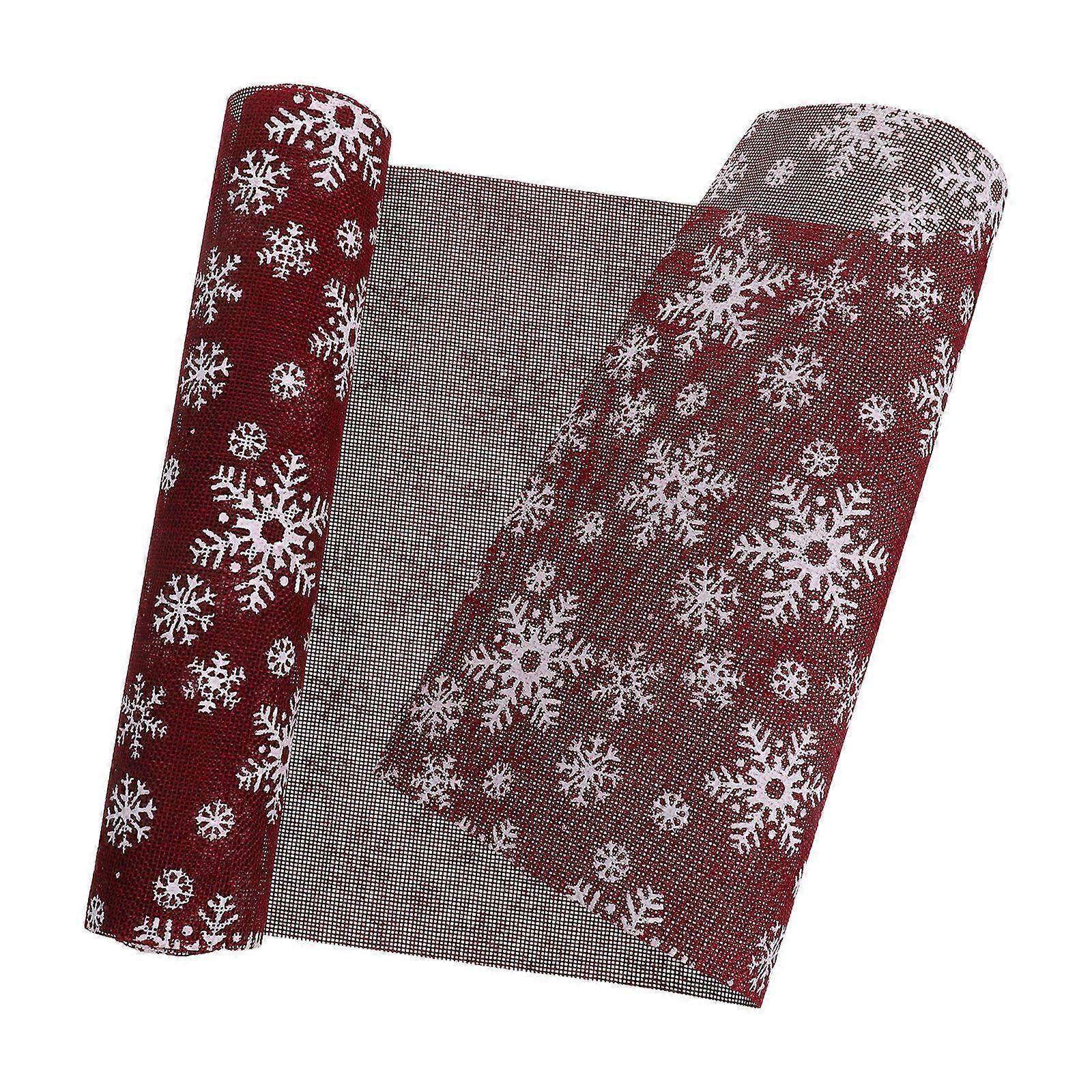 Farmhouse Table Runner for Holiday Celebration 4Pcs Dark Red Polyester