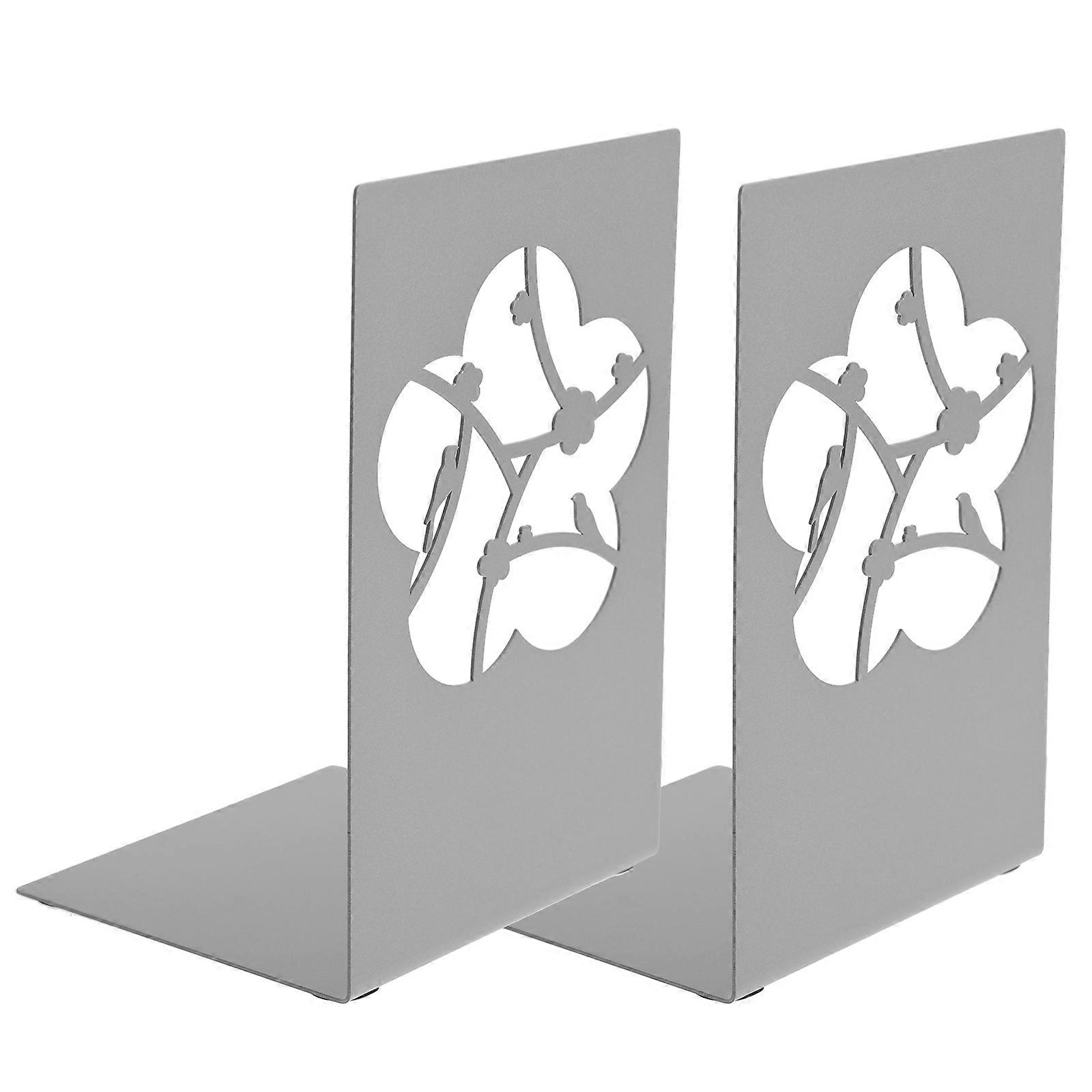 Grey Metal Book Ends Multi-Function Book Holders for Storage Use 6Pcs