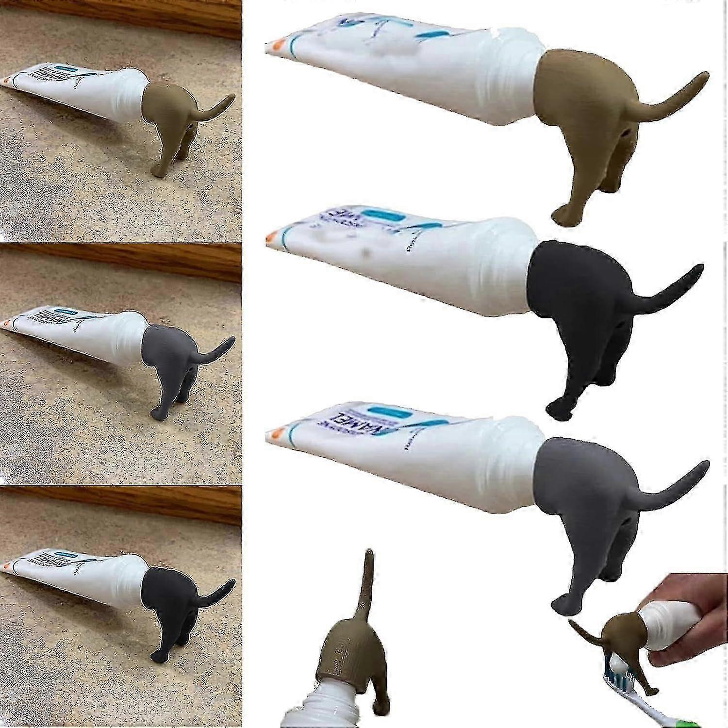 Pooping Dog Butt Toothpaste Topper, Dog Pooping Toothpaste Cap,funny Creative Toothpaste Topper, Toothpaste Squeezer, Toothpaste Cap Dispenser