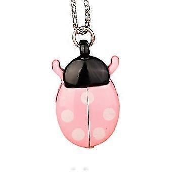 Fashion Cute Small Golden Beetle Pocket Watch With Chain Lightweight Necklace Pendant Clock Adult Children Ladybug Watch-jhq