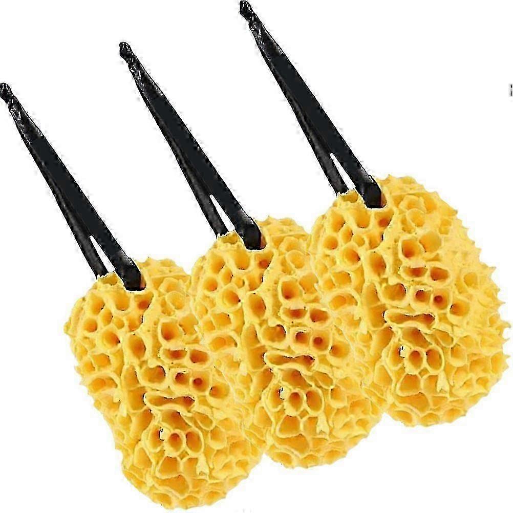 Honeycomb Shower Sponges, Quick-Drying, Yellow, 3Pcs