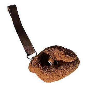 Small Dog Poop Bags Plush Pet Poop Bag Carrier Cartoon Design Dog Head Shaped Trash Bag Storage 1Pack