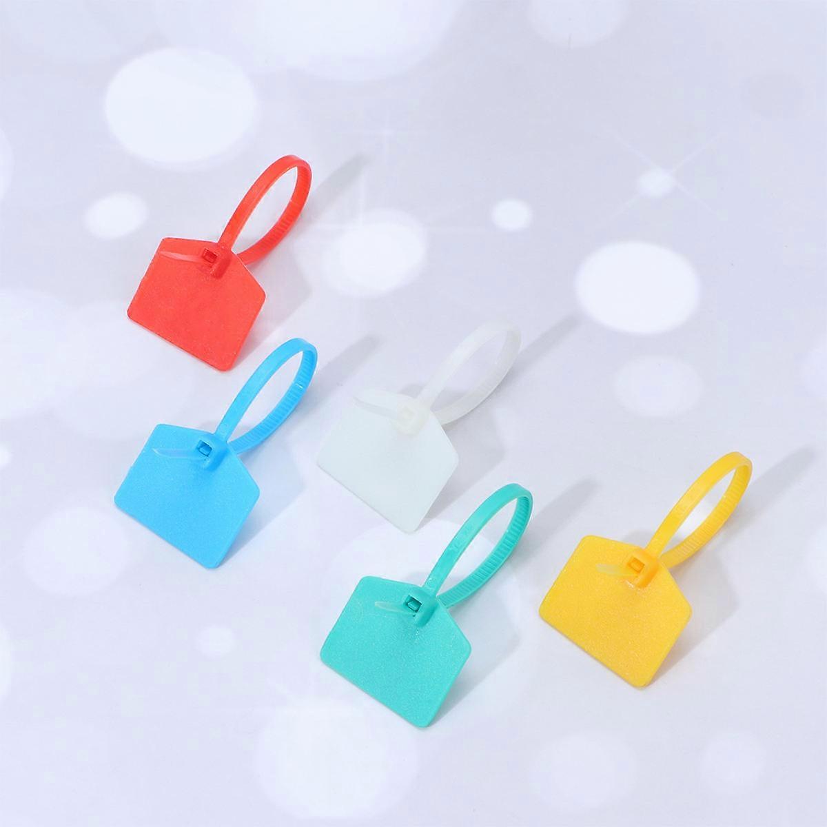 Wire Tie Wrap Cable Ties with Labels Self-Locking Nylon 100Pcs for Cable Marking