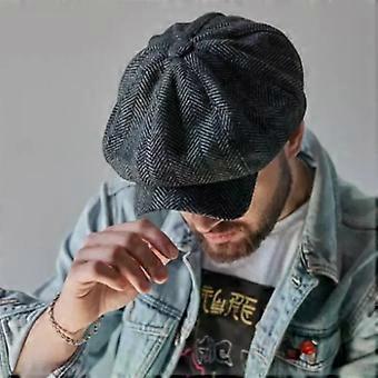 Mænd Retro Baret Britisk Hatte Uld Blanding Vintage Sildeben Tweed Mænd Afslappet Mode Hat Flad Hold Varmen Kasketter Gaver