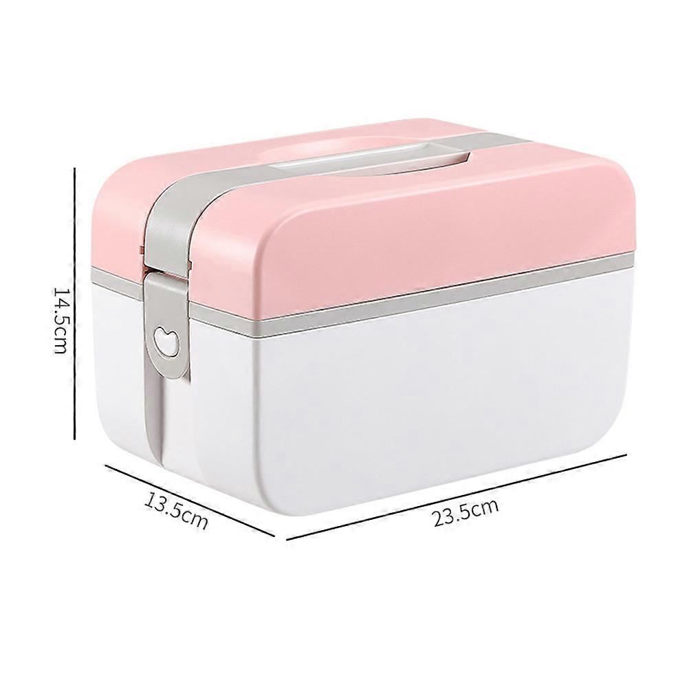 Medicine Storage Box for Storage Pink Plastic Multi-Layer Case