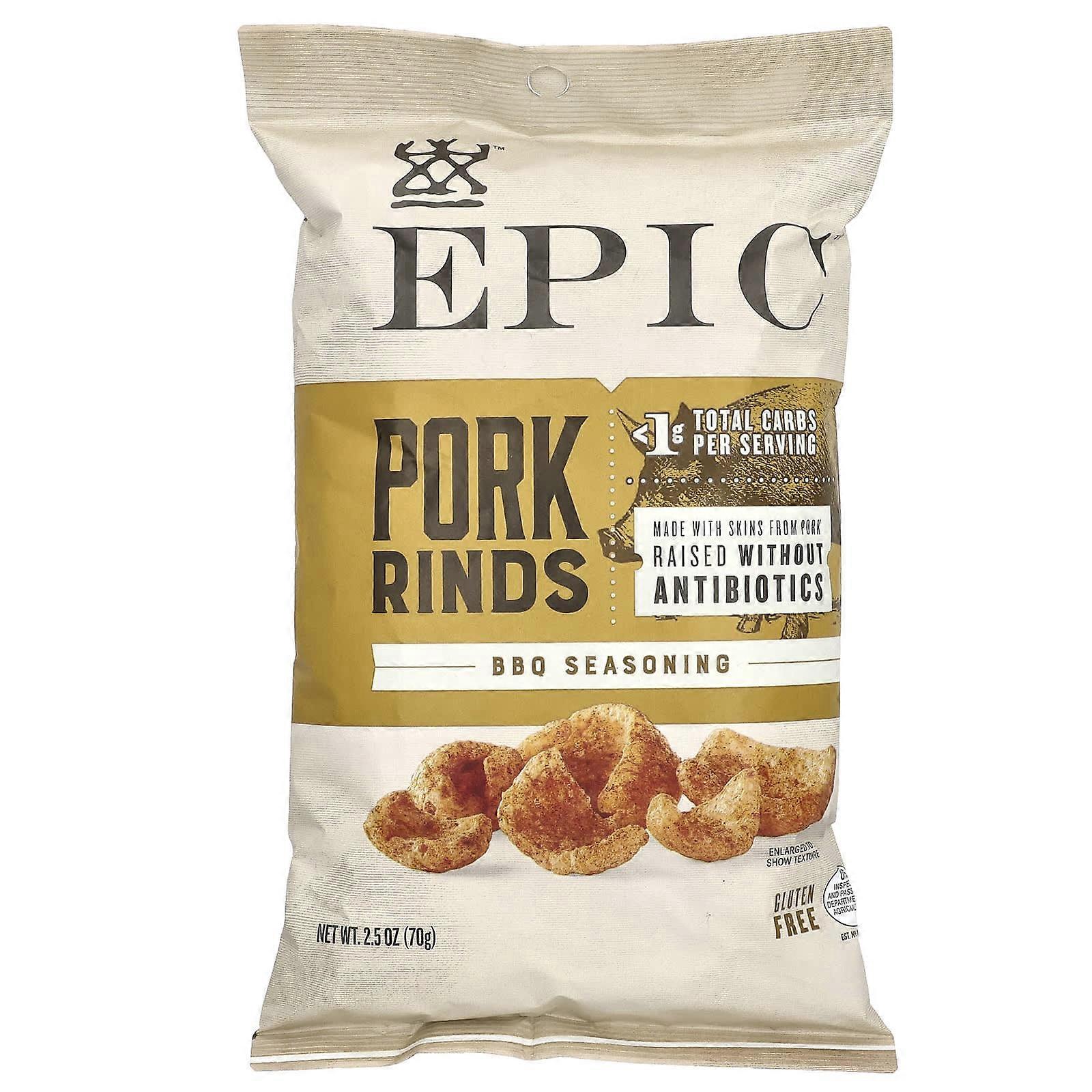 Epic Bar, fläsksvål, BBQ-krydda, 70 g, 4-pack