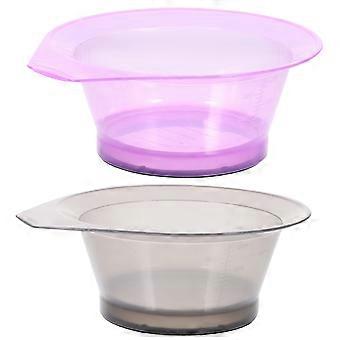 2 stks Transparante Kapperskom DIY Haarverf Bowl Kapsalon Kleur Mengen Dye Bowl (willekeurige kleur)
