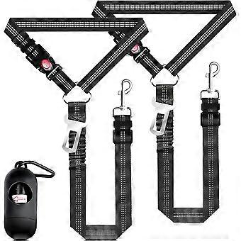 Removable Dog Seat Belt Harness for Car, 2 Pack Dog Car Seatbelt Leash, Retracta