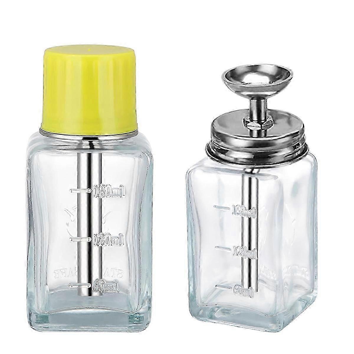 2PCS 6Oz / 180ml Clear Acetone Dispenser with Cap