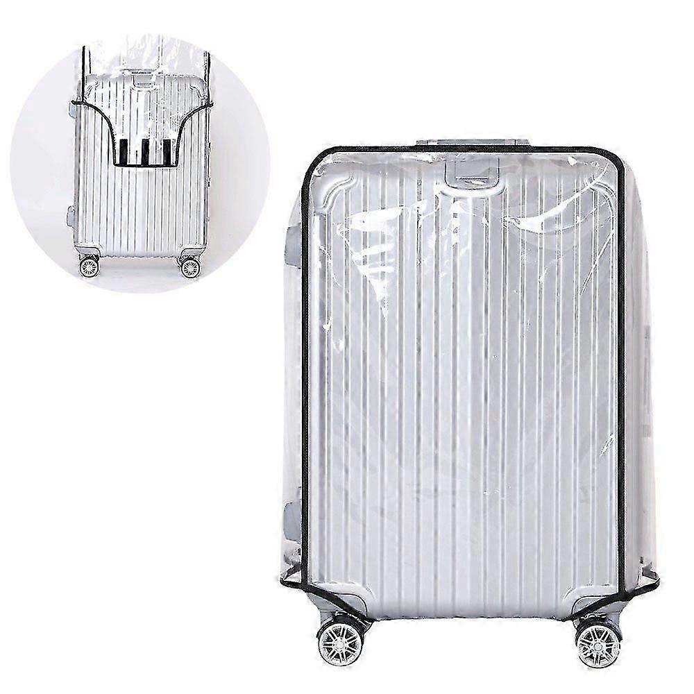 Transparent Waterproof Reusable PVC Suitcase Cover, Dustproof Scratch-Resistant, Fits 28 Inch Suitcase with Handle and Wheel Openings
