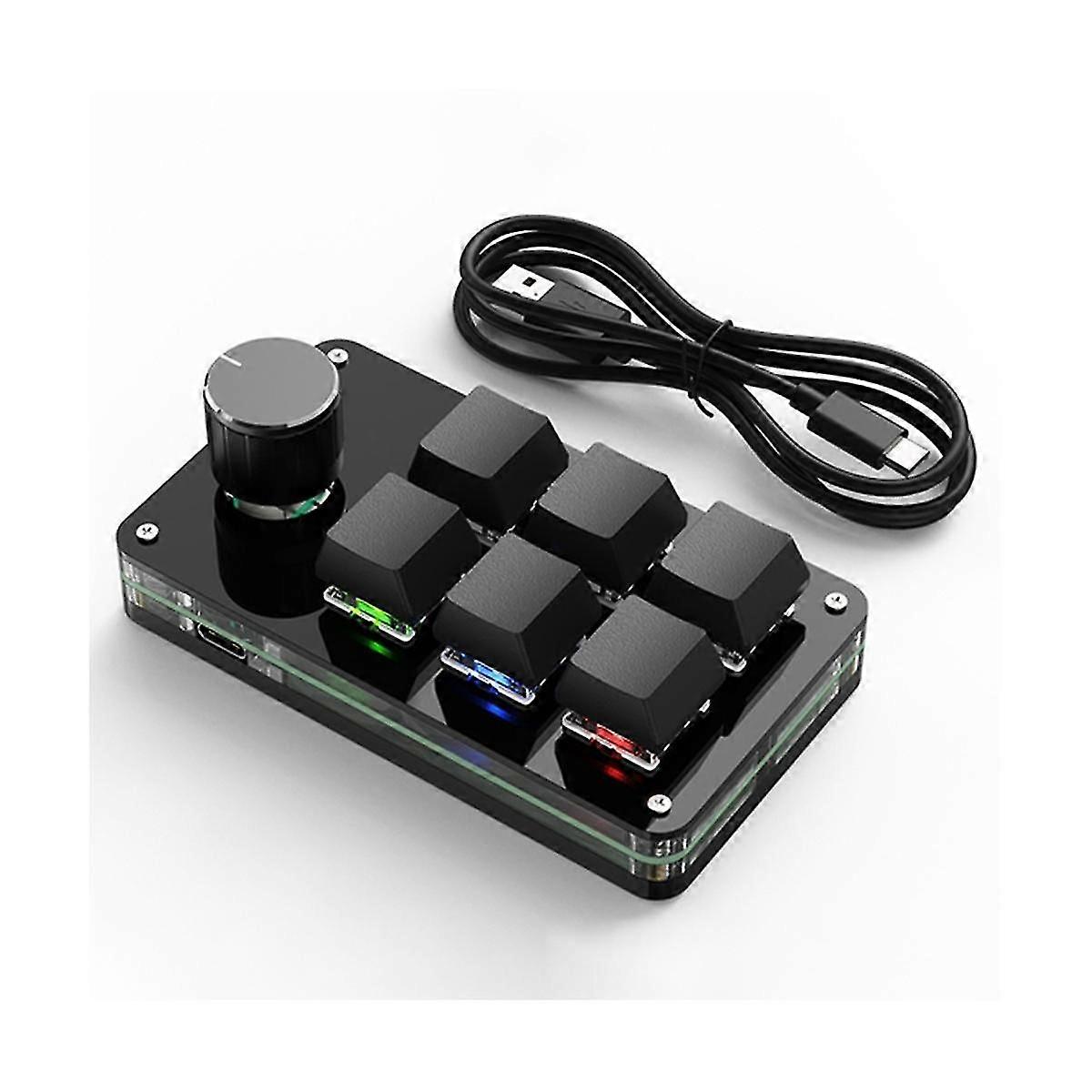 Programming Macro Custom Knob Keyboard 6 Key Copy Paste Mini Button Photoshop Gaming Keypad, 6 Key