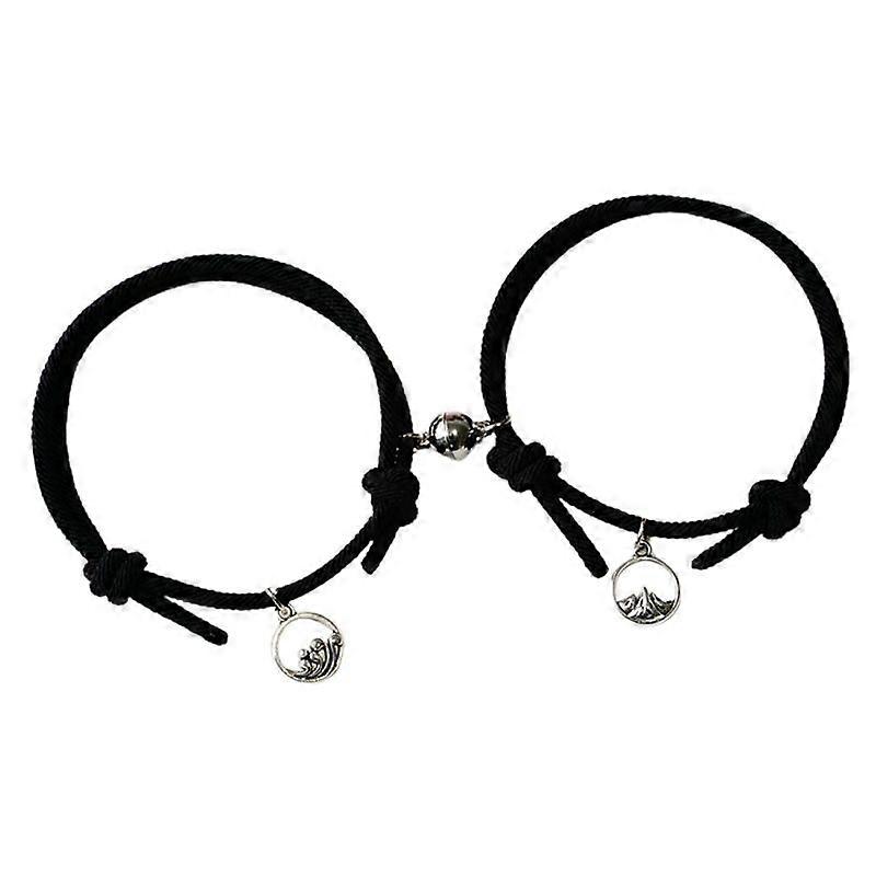 2Pcs Creative Wristband Gift Adjustable Magnet Couple