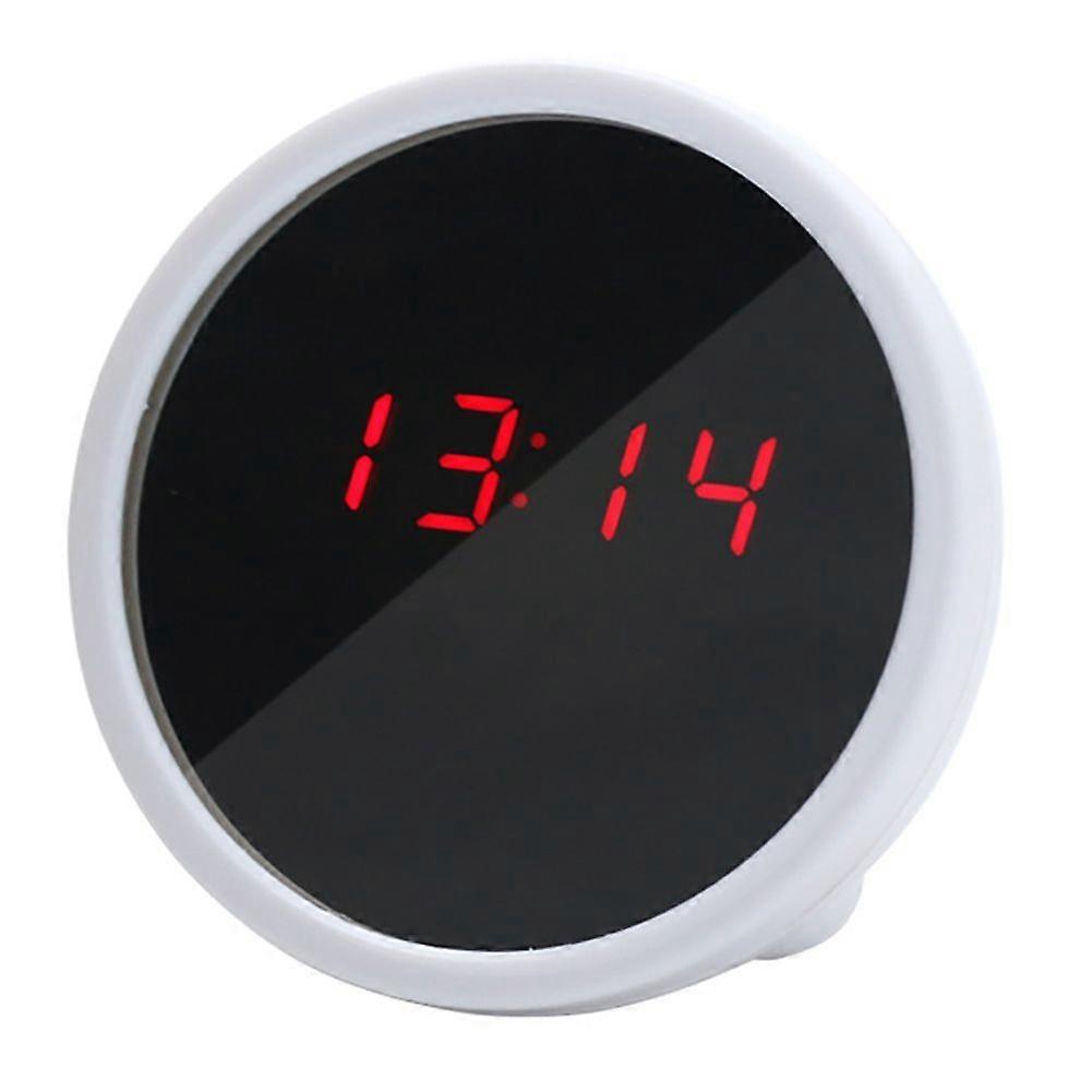 Mini Desktop Digital Clock LED Display Mirror Electronic Noiseless Table Alarm