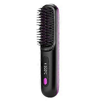 Cordless Hair Straightener Brush, 3 Setting LED Temperature Display, Electric Negative Ions Ceramic Hot Comb with 360 Degree Anti-Scald,New 2026