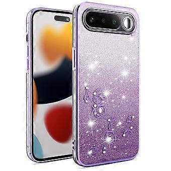 KADEM telefoonhoesje voor Realme 16 5G met bloemenprint, flexibele TPU-hoes met kleurverloop - Paars