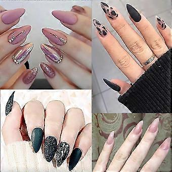 Acrylic Nail Tips, Short Almond Shape, Ultra-Thin Gel, ABS Material, Multiple Sizes, Boxed Storage, for Nail Art