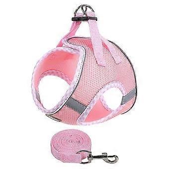 Dog Leash with Checkered Pattern and Breathable Design Wrap-Around Cat Harness with Leash Attachment 26-27
