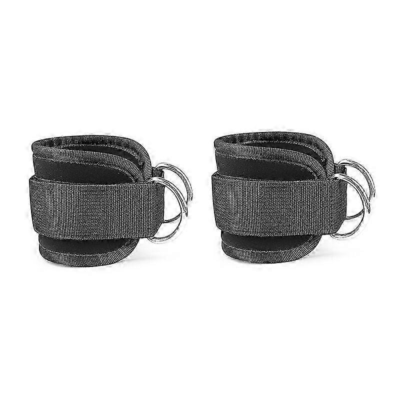 Ankle strap compatible with cable machine, 2-pack Black