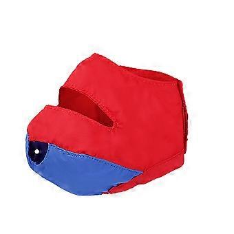 Pet Retain Cat Muzzle for Cleaning Bathing Hood Red Nylon