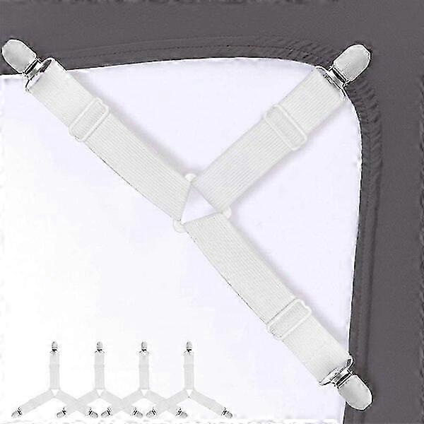 Elastic sheet clips, 4-piece set, triangular design compatible with stability and suitability in multiple scenarios