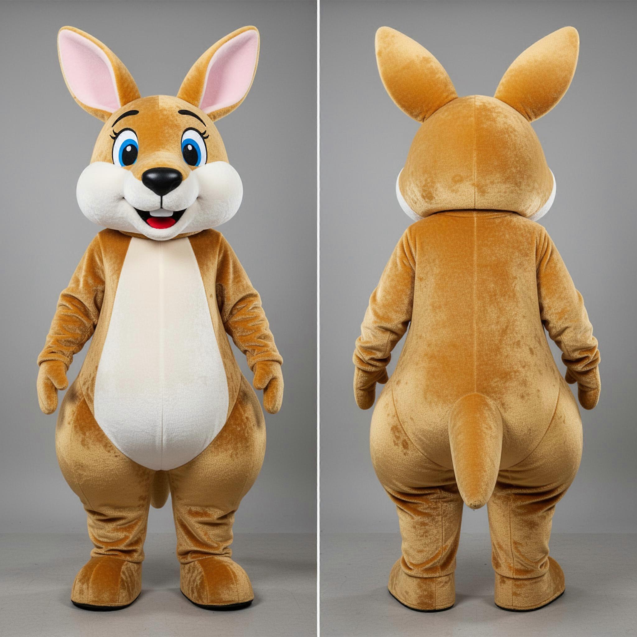 MASTICOT Golden Broad Shouldered Kangaroo Mascot