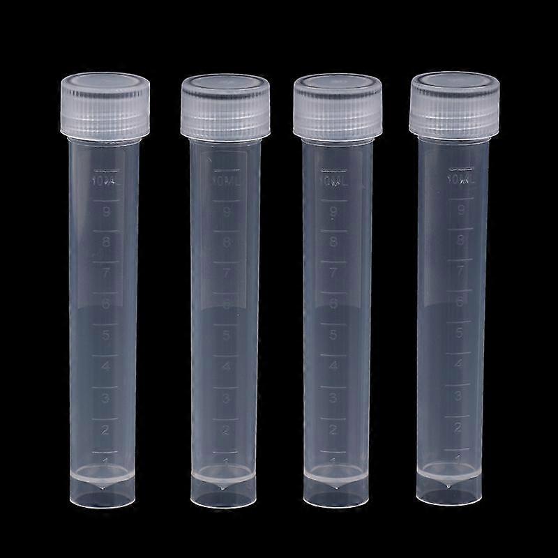 20Pcs 10Ml Plastic Test Tubes Vials Sample Container Powder Craft Screw Cap Bottles