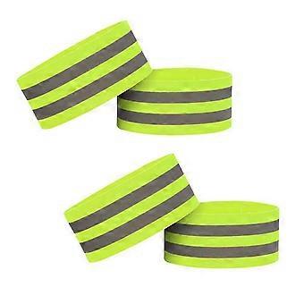 4 Pieces Reflective Bands Reflector Bands For Wrist, Arm, Ankle, Leg, High Visibility Reflective Gear Safety Reflector Tape Straps For Night Walking