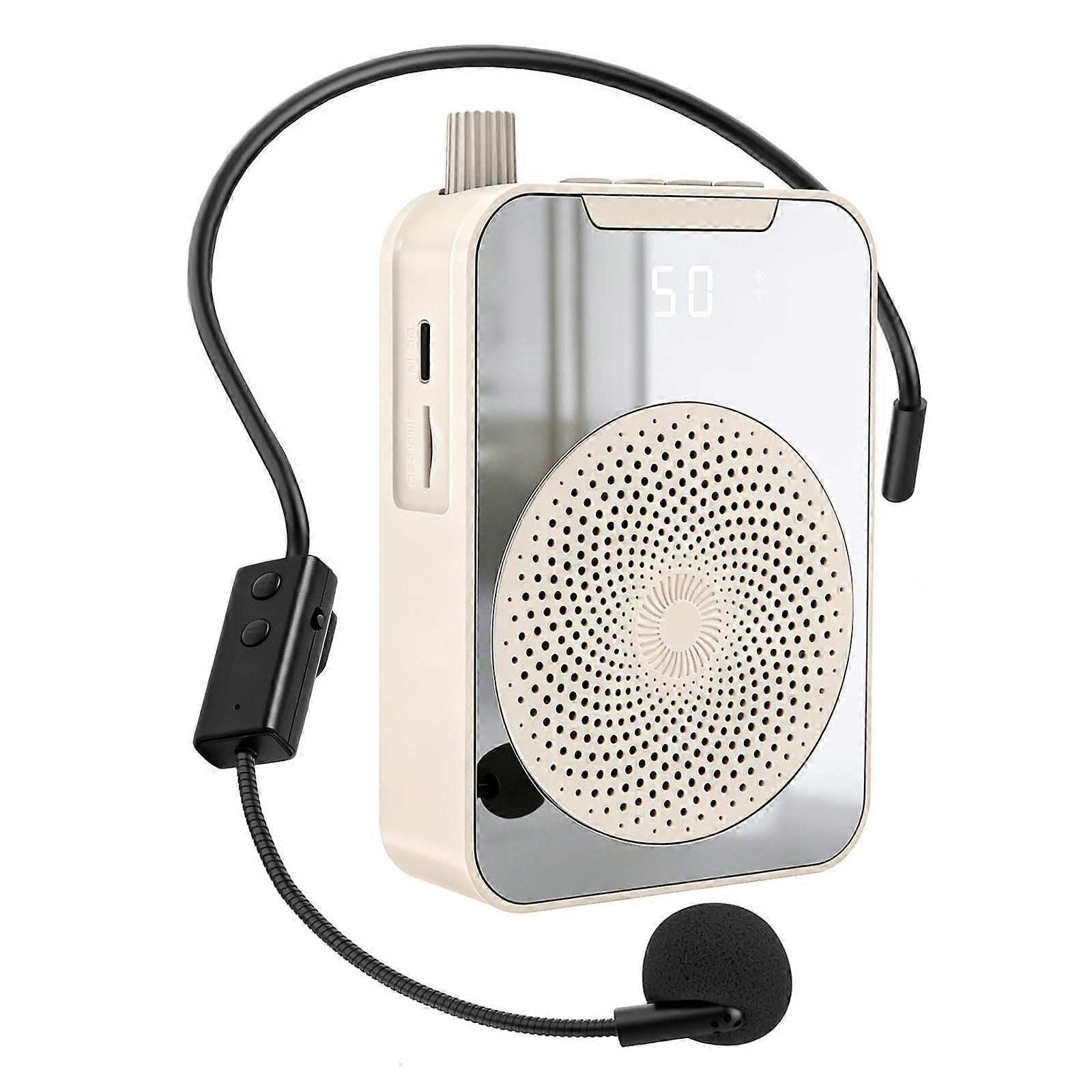 PULUZ Portable Wireless Teaching Microphone Voice Amplifier (Beige)