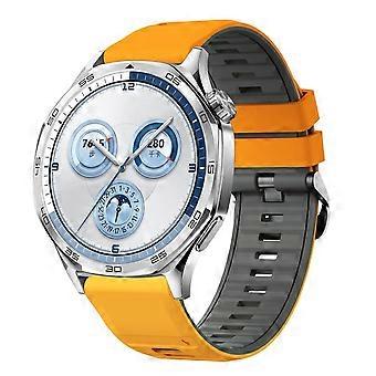 22 mm universelles zweifarbiges Silikon-Uhrenarmband, weiches Ersatzarmband mit schwarzer Dornschließe aus Stahl für Smartwatches