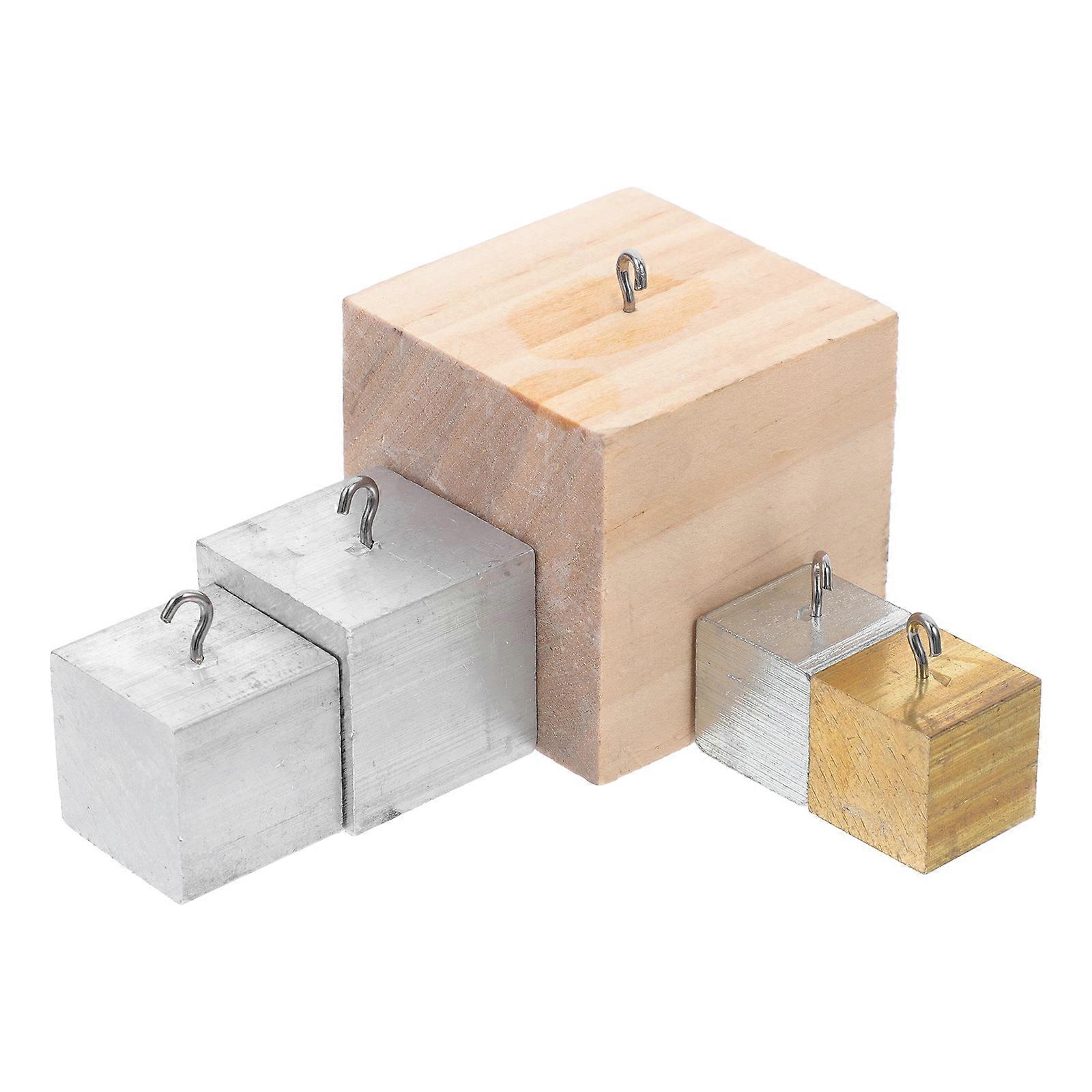 5Pcs Density Cubes Set for Science Experiments with Hook in Assorted Colors