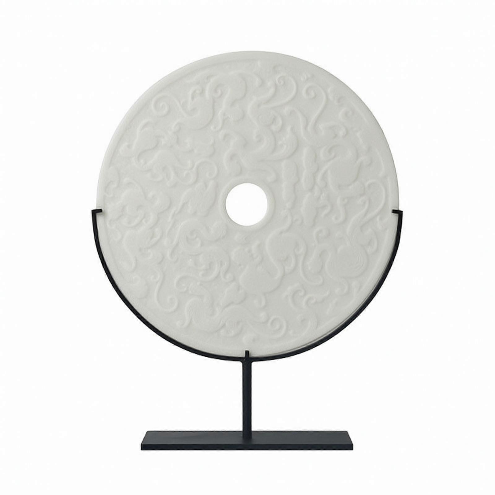 Round Plaque Table Decor with Base Slim for Tea Room
