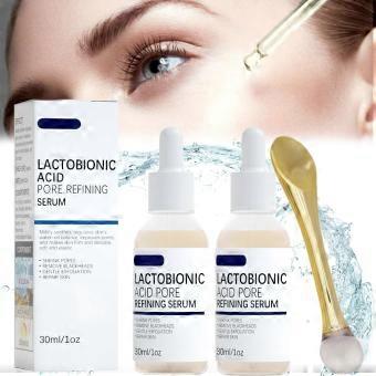 Lactobionic Acid Pore Refining Face Serum with Hyaluronic Acid, Pore Minimizer for Face, 2 Pack
