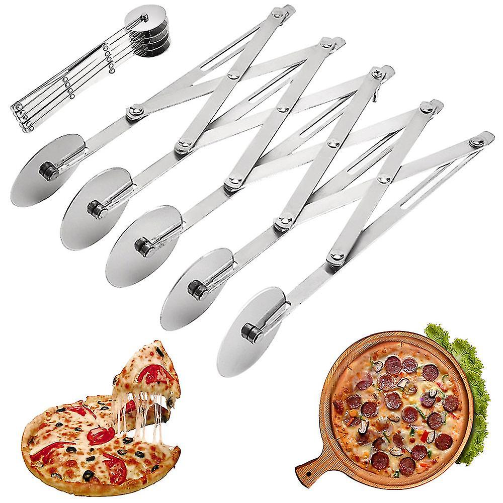 rustfritt stål kutter multi-hjuls deig pizza skillekniv