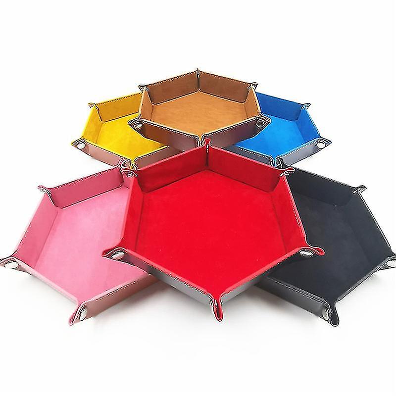 Dice Tray Foldable Metal Dice Rolling Tray Holder Storage Box For Table Gamebrown1pcs