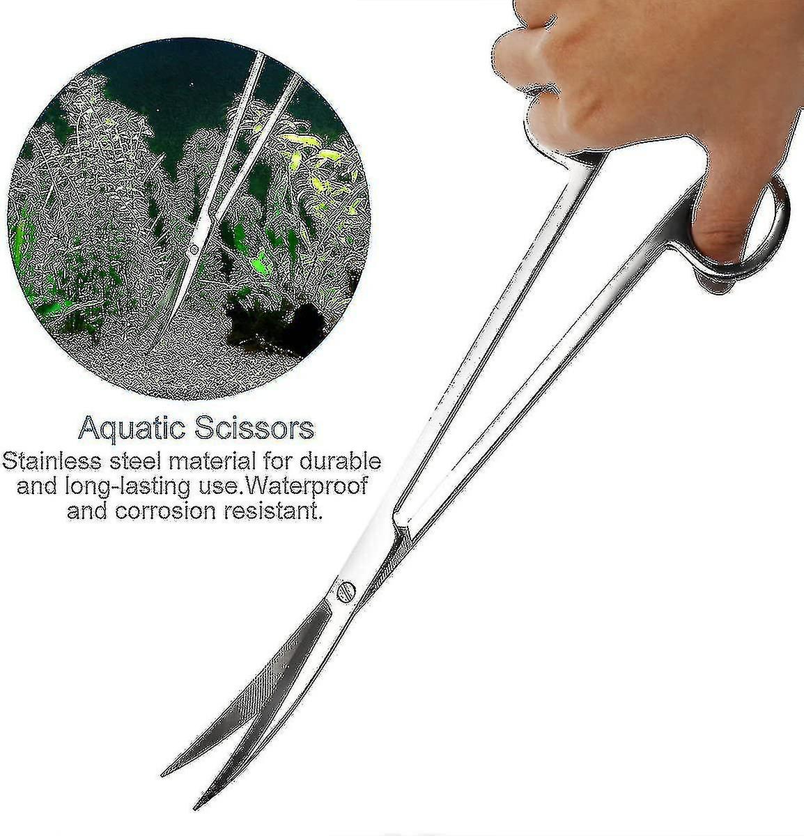 Queta 4-teiliges Edelstahl Aquascaping Werkzeug Set - Mit Schere, Pinzette & Spatel Für Aquarium Pflanzen