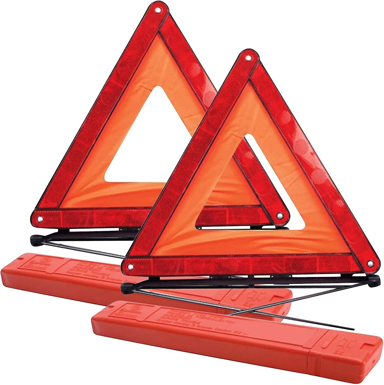 Botao Emergency Warning Car Triangle Road Safety Reflective Foldable Fold Up Complied With European Standard (pack Of 2)