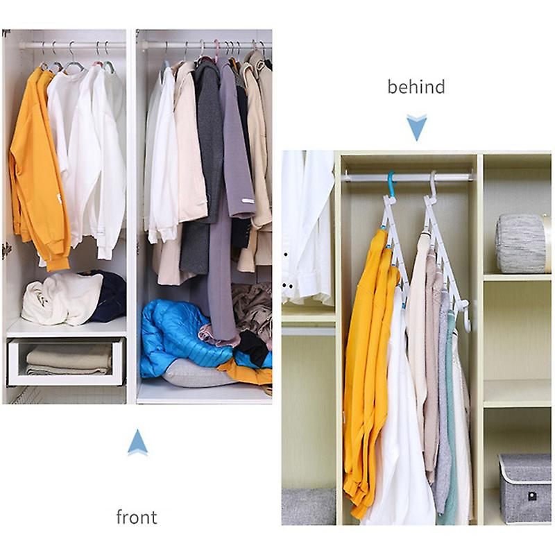 6 in 1 Double Hooks Hangers Space Saving Rotatable Adjustable Foldable Clothes Hangers