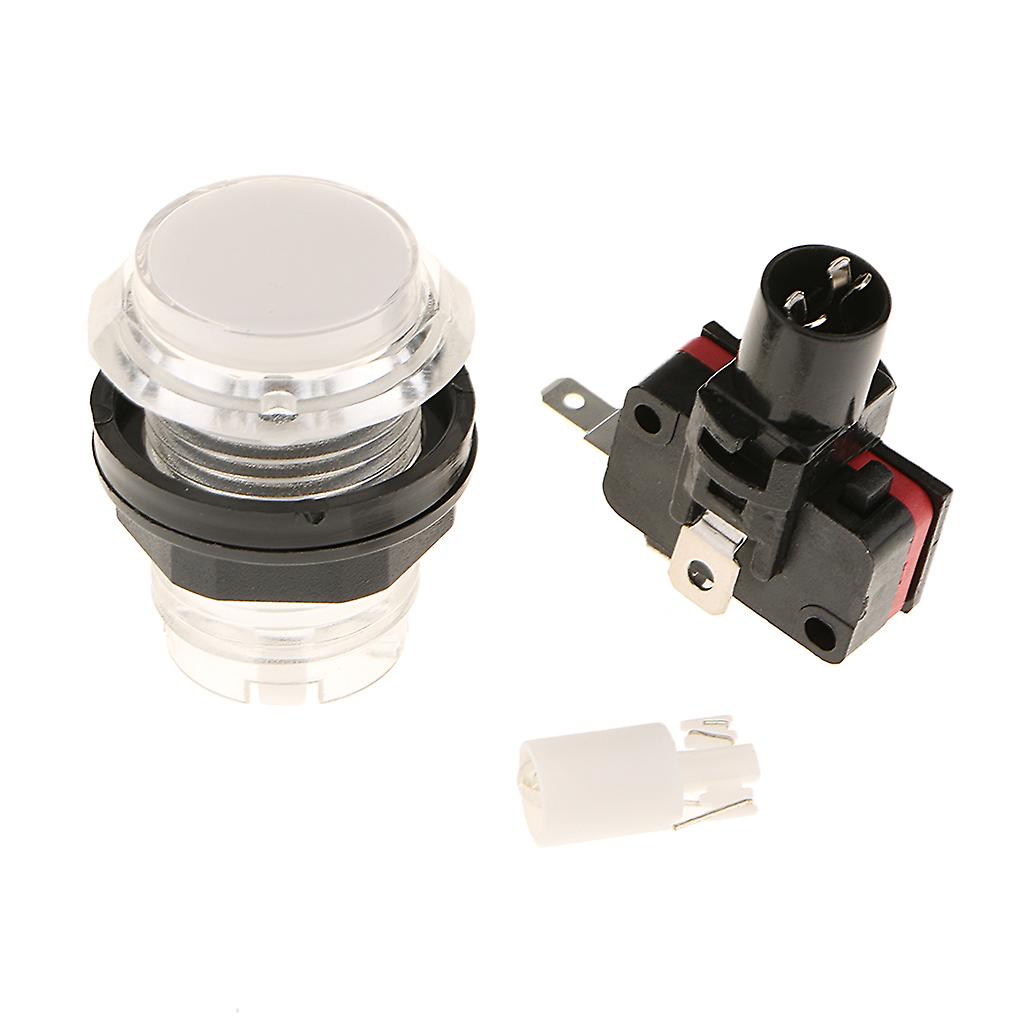 32mm Round Game Machine Arcade Push Button LED Illuminated & Switch DC12V White