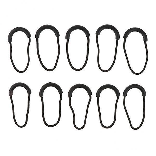 2x10 Pcs Plastic U Shape Zip Puller Strong Zipper Pull Cord Black