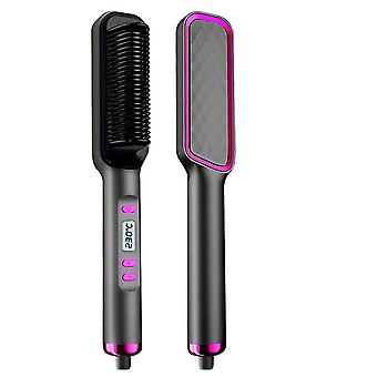 2 In 1 Hair Straightener Brush With Lcd Display