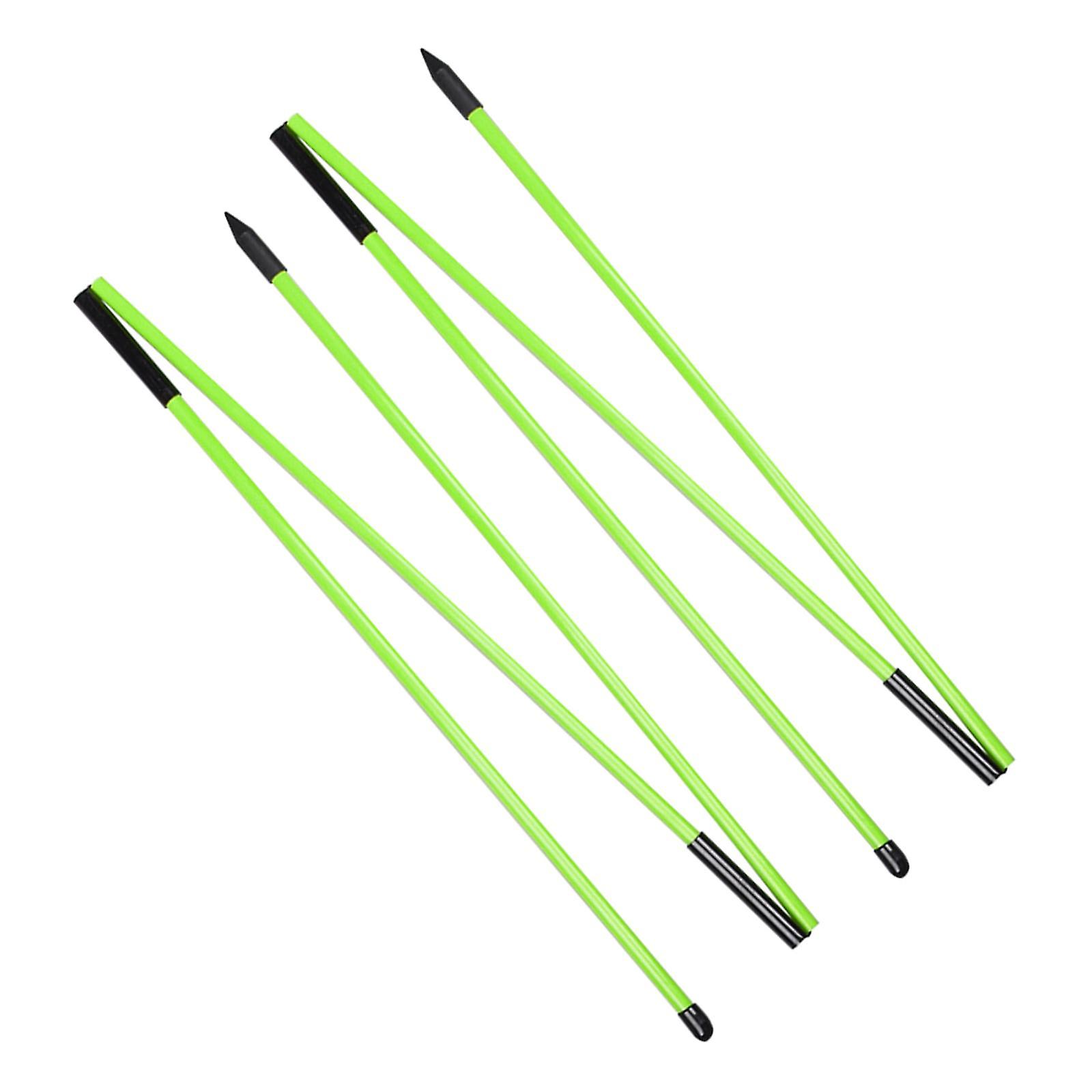 2x Golf Swing Trainer Collapsible 48 inch Golf Alignment Sticks Training Aid Green