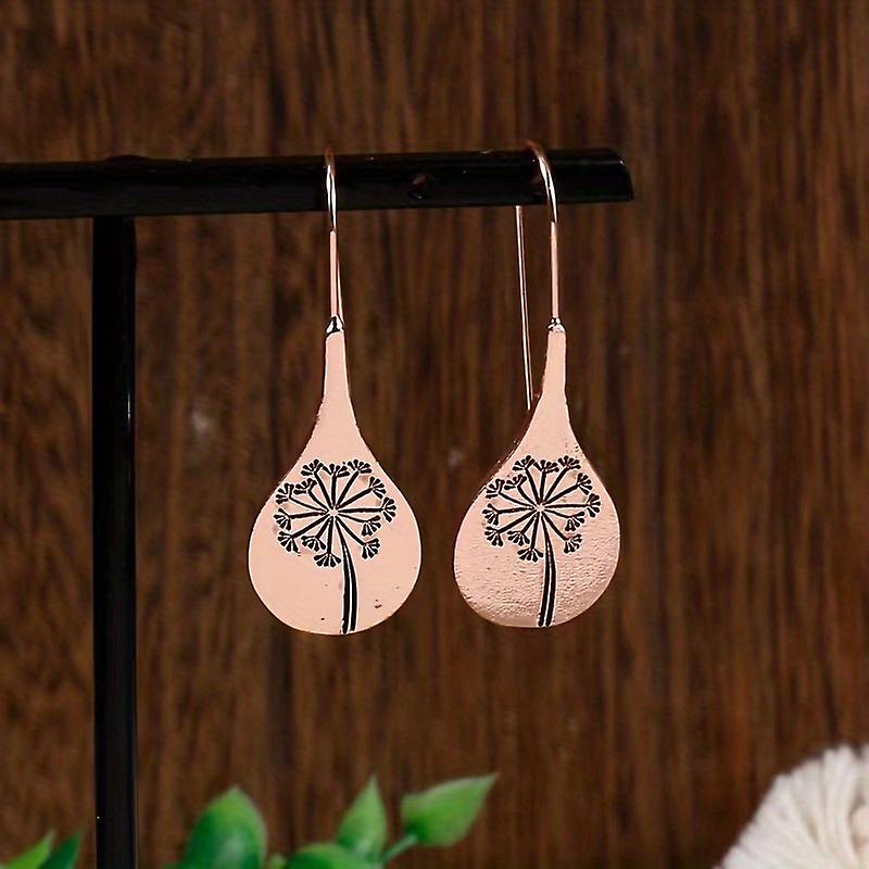 Boho Water Drop Earrings With Vintage Tree Pattern - Stylish And Unique Gift For Women
