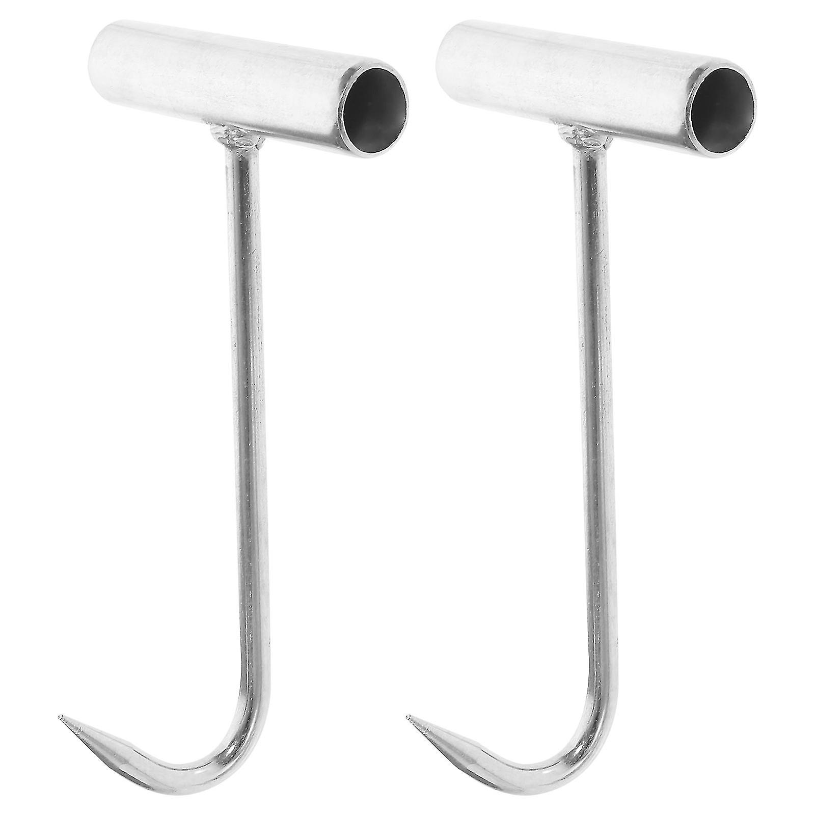 2pcs Kitchen Stainless Steel Meat Hooks Ham Roasted Meat Hanging Hooks