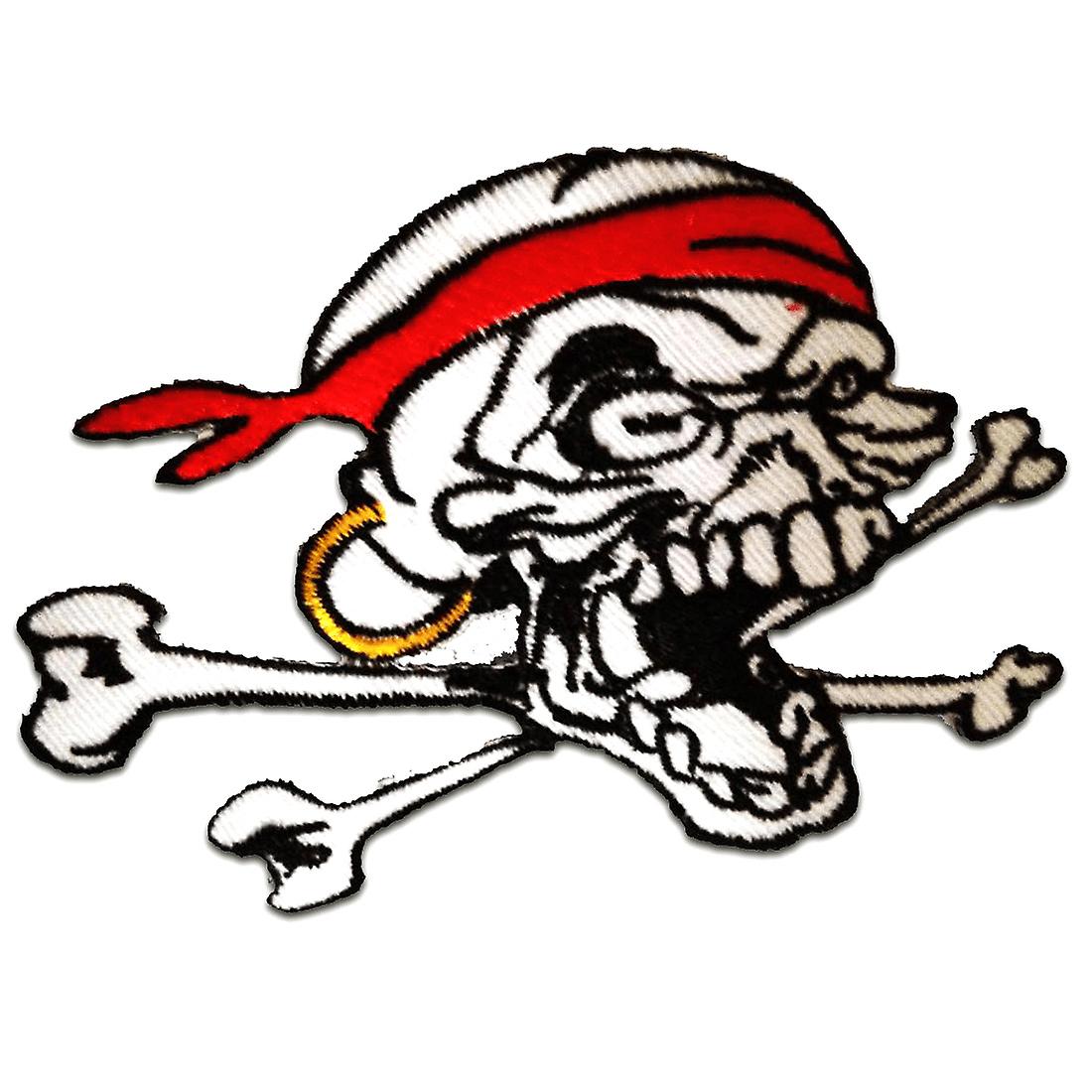 Patch / Iron-on Patch - Pirate Skull - White - 11 x 7 cm - Appliques Patch