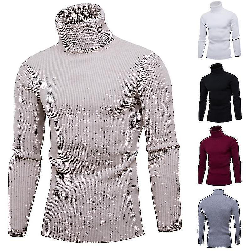 Herbst und Winter Neue Herrenpullover Rollkragenpullover Verdickter Pullover Herren Lässiger vertikal gestreifter Pullover